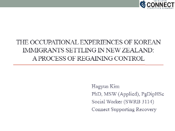 Occupational Experiences of Korean Immigrants Settling in NZ